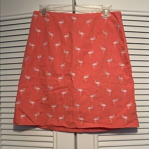 Talbots Coral Flamingo Mini Skirt